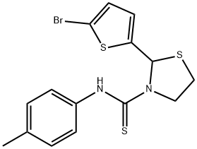3-Thiazolidinecarbothioamide,2-(5-bromo-2-thienyl)-N-(4-methylphenyl)-(9CI) Structure