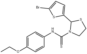 3-Thiazolidinecarbothioamide,2-(5-bromo-2-thienyl)-N-(4-ethoxyphenyl)-(9CI) Structure