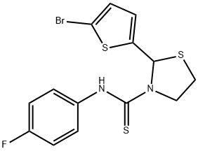 3-Thiazolidinecarbothioamide,2-(5-bromo-2-thienyl)-N-(4-fluorophenyl)-(9CI) Structure