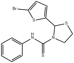 3-Thiazolidinecarbothioamide,2-(5-bromo-2-thienyl)-N-phenyl-(9CI) Structure