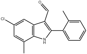 1H-Indole-3-carboxaldehyde,5-chloro-7-methyl-2-(2-methylphenyl)-(9CI) 구조식 이미지