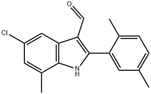 1H-Indole-3-carboxaldehyde,5-chloro-2-(2,5-dimethylphenyl)-7-methyl-(9CI) Structure