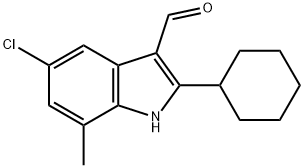 1H-Indole-3-carboxaldehyde,5-chloro-2-cyclohexyl-7-methyl-(9CI) 구조식 이미지