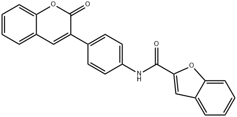 2-Benzofurancarboxamide,N-[4-(2-oxo-2H-1-benzopyran-3-yl)phenyl]-(9CI) Structure