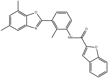 2-Benzofurancarboxamide,N-[3-(5,7-dimethyl-2-benzoxazolyl)-2-methylphenyl]-(9CI) Structure