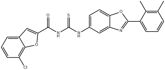 2-Benzofurancarboxamide,7-chloro-N-[[[2-(2,3-dimethylphenyl)-5-benzoxazolyl]amino]thioxomethyl]-(9CI) 구조식 이미지