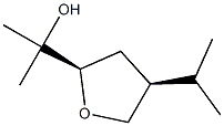 2-Furanmethanol,tetrahydro-alpha,alpha-dimethyl-4-(1-methylethyl)-,(2R,4S)-rel-(9CI) Structure