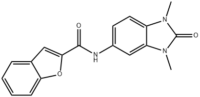 2-Benzofurancarboxamide,N-(2,3-dihydro-1,3-dimethyl-2-oxo-1H-benzimidazol-5-yl)-(9CI) Structure