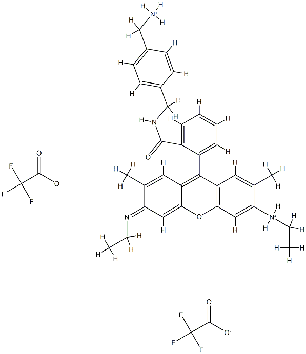 N-[4-(아미노메틸)벤질]로다민6G-아미드비스(트리플루오로아세테이트) 구조식 이미지