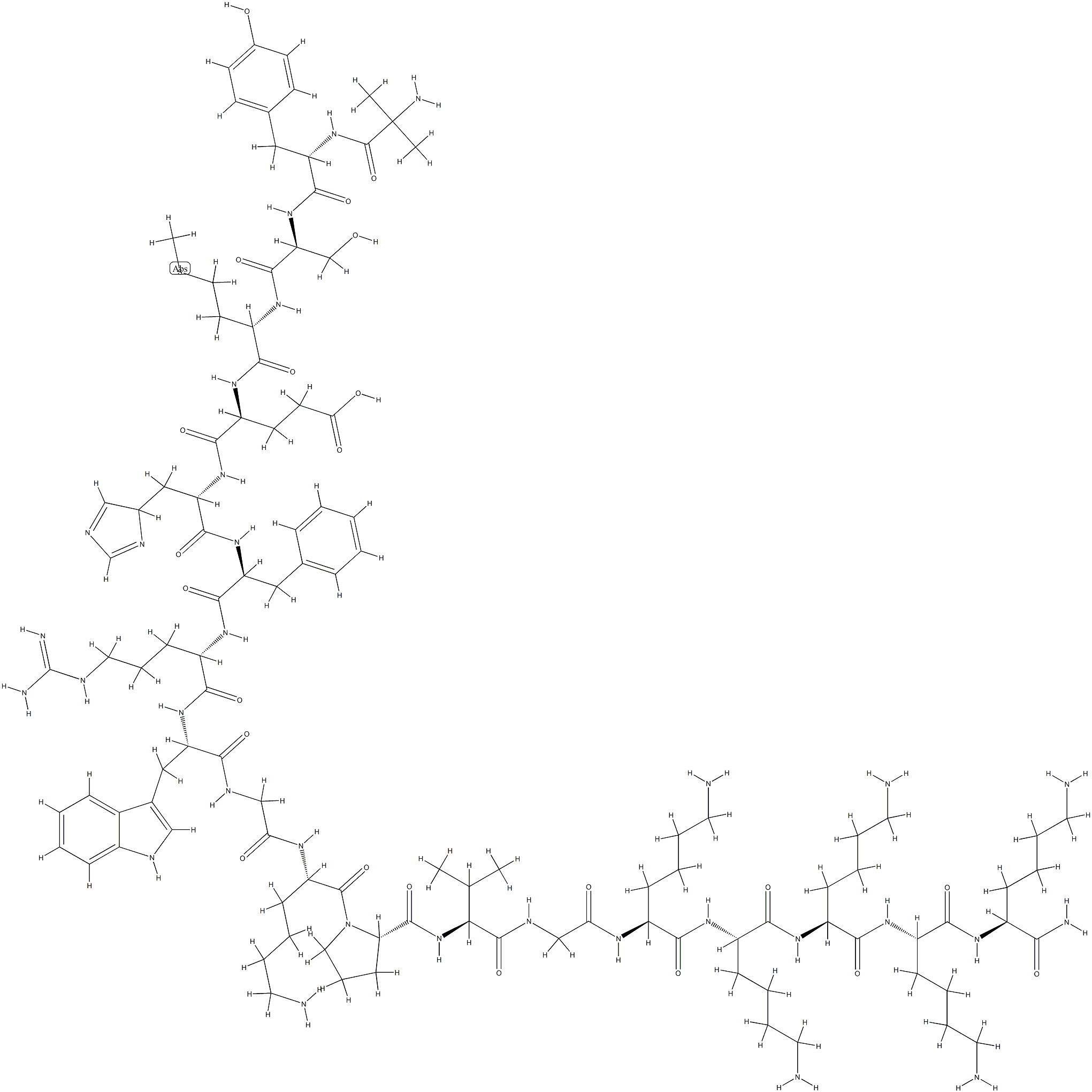 ACTH nonadecapeptide (1-19), Aib(1)-Lys(17,18,19)- Structure