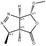 4H-Furo[3,4-c]pyrazol-4-one,3,3a,6,6a-tetrahydro-6-methoxy-3-methyl-,(3R,3aS,6R,6aR)-rel- 구조식 이미지