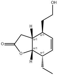 2(3H)-Benzofuranone,7-ethyl-3a,4,7,7a-tetrahydro-4-(2-hydroxyethyl)-,(3aR,4S,7S,7aS)-rel-(9CI) Structure