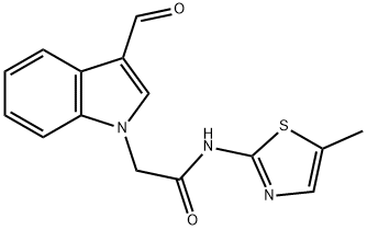 1H-Indole-1-acetamide,3-formyl-N-(5-methyl-2-thiazolyl)-(9CI) 구조식 이미지