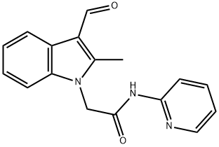 1H-Indole-1-acetamide,3-formyl-2-methyl-N-2-pyridinyl-(9CI) Structure