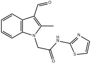 1H-Indole-1-acetamide,3-formyl-2-methyl-N-2-thiazolyl-(9CI) Structure