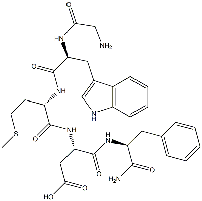 (3S)-3-[[(2S)-2-[[(2S)-2-[(2-aminoacetyl)amino]-3-(1H-indol-3-yl)propa noyl]amino]-4-methylsulfanyl-butanoyl]amino]-3-[[(1S)-1-carbamoyl-2-ph enyl-ethyl]carbamoyl]propanoic acid Structure