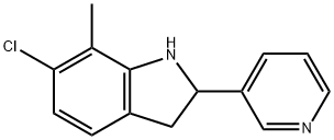 1H-Indole,6-chloro-2,3-dihydro-7-methyl-2-(3-pyridinyl)-(9CI) 구조식 이미지
