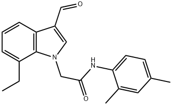 1H-Indole-1-acetamide,N-(2,4-dimethylphenyl)-7-ethyl-3-formyl-(9CI) Structure