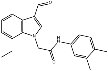 1H-Indole-1-acetamide,N-(3,4-dimethylphenyl)-7-ethyl-3-formyl-(9CI) 구조식 이미지