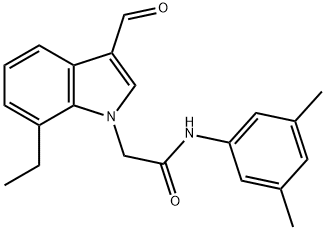 1H-Indole-1-acetamide,N-(3,5-dimethylphenyl)-7-ethyl-3-formyl-(9CI) Structure