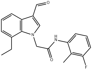 1H-Indole-1-acetamide,7-ethyl-N-(3-fluoro-2-methylphenyl)-3-formyl-(9CI) Structure