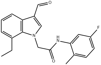 1H-Indole-1-acetamide,7-ethyl-N-(5-fluoro-2-methylphenyl)-3-formyl-(9CI) 구조식 이미지