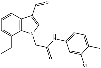 1H-Indole-1-acetamide,N-(3-chloro-4-methylphenyl)-7-ethyl-3-formyl-(9CI) Structure