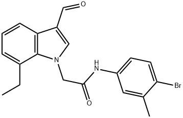 1H-Indole-1-acetamide,N-(4-bromo-3-methylphenyl)-7-ethyl-3-formyl-(9CI) 구조식 이미지