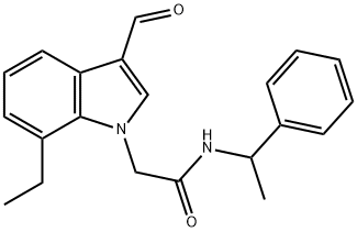 1H-Indole-1-acetamide,7-ethyl-3-formyl-N-(1-phenylethyl)-(9CI) 구조식 이미지