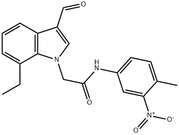 1H-Indole-1-acetamide,7-ethyl-3-formyl-N-(4-methyl-3-nitrophenyl)-(9CI) Structure