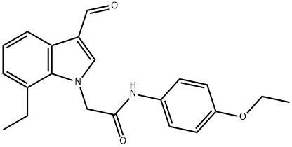 1H-Indole-1-acetamide,N-(4-ethoxyphenyl)-7-ethyl-3-formyl-(9CI) Structure