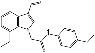 1H-Indole-1-acetamide,7-ethyl-N-(4-ethylphenyl)-3-formyl-(9CI) Structure