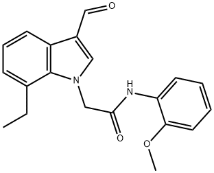 1H-Indole-1-acetamide,7-ethyl-3-formyl-N-(2-methoxyphenyl)-(9CI) 구조식 이미지
