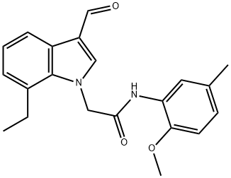 1H-Indole-1-acetamide,7-ethyl-3-formyl-N-(2-methoxy-5-methylphenyl)-(9CI) 구조식 이미지