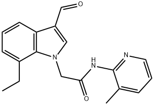 1H-Indole-1-acetamide,7-ethyl-3-formyl-N-(3-methyl-2-pyridinyl)-(9CI) 구조식 이미지