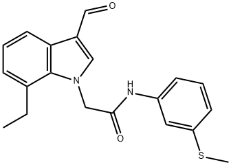 1H-Indole-1-acetamide,7-ethyl-3-formyl-N-[3-(methylthio)phenyl]-(9CI) Structure