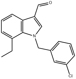 1H-Indole-3-carboxaldehyde,1-[(3-chlorophenyl)methyl]-7-ethyl-(9CI) 구조식 이미지