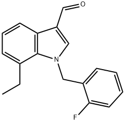 1H-Indole-3-carboxaldehyde,7-ethyl-1-[(2-fluorophenyl)methyl]-(9CI) 구조식 이미지