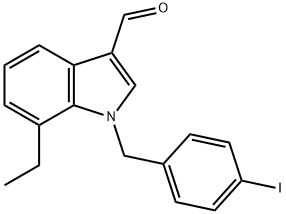 1H-Indole-3-carboxaldehyde,7-ethyl-1-[(4-iodophenyl)methyl]-(9CI) 구조식 이미지
