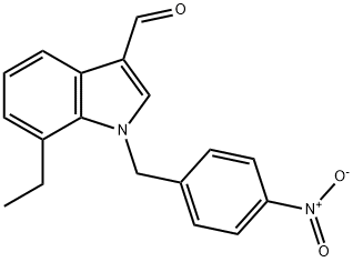 1H-Indole-3-carboxaldehyde,7-ethyl-1-[(4-nitrophenyl)methyl]-(9CI) 구조식 이미지
