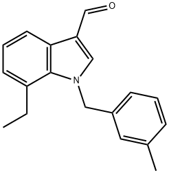1H-Indole-3-carboxaldehyde,7-ethyl-1-[(3-methylphenyl)methyl]-(9CI) 구조식 이미지