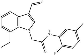 1H-Indole-1-acetamide,7-ethyl-N-(2-fluoro-5-methylphenyl)-3-formyl-(9CI) Structure