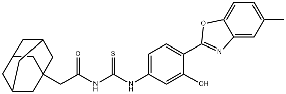 Tricyclo[3.3.1.13,7]decane-1-acetamide, N-[[[3-hydroxy-4-(5-methyl-2-benzoxazolyl)phenyl]amino]thioxomethyl]- (9CI) 구조식 이미지