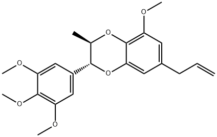 (2R)-2,3-Dihydro-5-methoxy-3β-methyl-7-(2-propenyl)-2α-(3,4,5-trimethoxyphenyl)-1,4-benzodioxin Structure