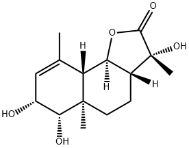 (3R,3aβ,5aα,6α,7α,9aβ,9bα)-3a,4,5,5a,6,7,9a,9b-Octahydro-3α,6,7-trihydroxy-3β,5a,9-trimethylnaphtho[1,2-b]furan-2(3H)-one Structure