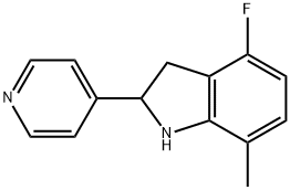 1H-Indole,4-fluoro-2,3-dihydro-7-methyl-2-(4-pyridinyl)-(9CI) Structure
