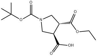 (3R,4R)-1-[(tert-부톡시)카르보닐]-4-(에톡시카르보닐)피롤리딘- 구조식 이미지