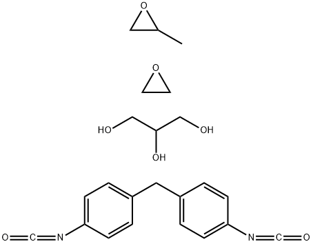 Oxirane, methyl-, polymer with oxirane, ether with 1,2,3-propanetriol (3:1), polymer with 1,1-methylenebis4-isocyanatobenzene Structure