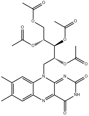 1-Deoxy-1-(3,4-dihydro-7,8-dimethyl-2,4-dioxobenzo[g]pteridin-10(2H)-yl)-D-arabinitol tetraacetate Structure