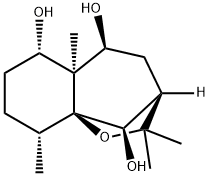 (3R,10R)-3,4,5,5a,6,7,8,9-Octahydro-2,2,5aβ,9β-tetramethyl-2H-3β,9aβ-methano-1-benzoxepine-5α,6β,10-triol 구조식 이미지